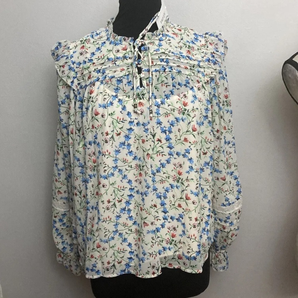 8-7 Per Una blouse top 16 floral layered NWT Ruffle feminine